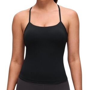 KYODAN women’s black active athletic compression tank top built in shelf bra NWT
